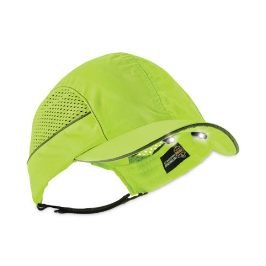 Picture of Skullerz 8960 Bump Cap with LED Lighting, Long Brim, Lime Green, Ships in 1-3 Business Days