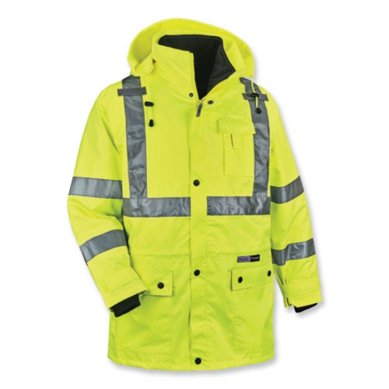 Picture of GloWear 8385 Class 3 Hi-Vis 4-in-1 Jacket, Medium, Lime, Ships in 1-3 Business Days