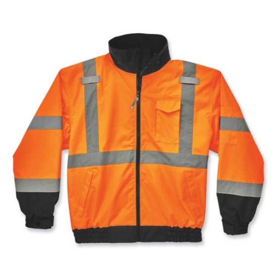 Picture of GloWear 8379 Class 3 Hi-Vis Fleece Lined Bomber Jacket, Orange, 2X-Large, Ships in 1-3 Business Days