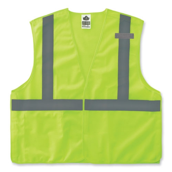 Picture of GloWear 8215BA-S Single Size Class 2 Economy Breakaway Mesh Vest, Polyester, Large, Lime, Ships in 1-3 Business Days