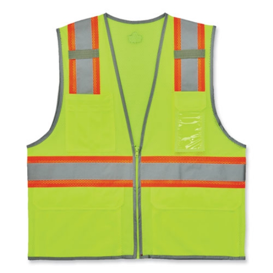 Picture of GloWear 8246Z-S Single Size Class 2 Two-Tone Mesh Vest, Polyester, Small, Lime, Ships in 1-3 Business Days