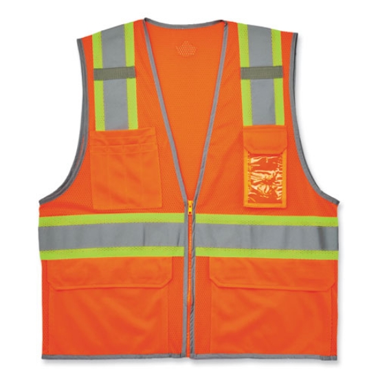 Picture of GloWear 8246Z-S Single Size Class 2 Two-Tone Mesh Vest, Polyester, Small, Orange, Ships in 1-3 Business Days