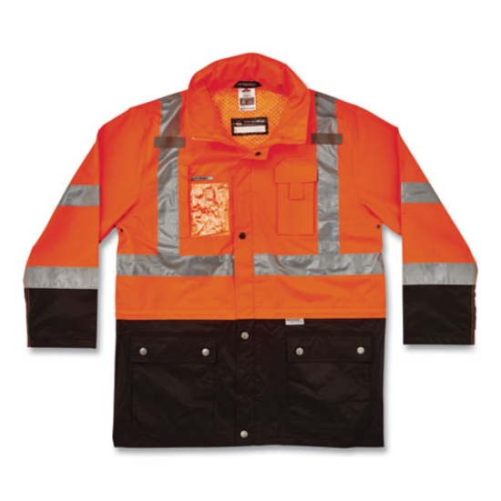 Picture of GloWear 8386 Class 3 Hi-Vis Outer Shell Jacket, Polyester, 4X-Large, Orange, Ships in 1-3 Business Days