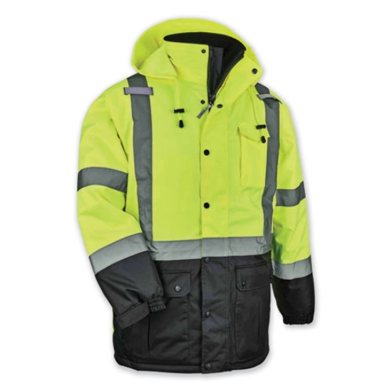 Picture of GloWear 8384 Class 3 Hi-Vis Quilted Thermal Parka, 2X-Large, Lime, Ships in 1-3 Business Days