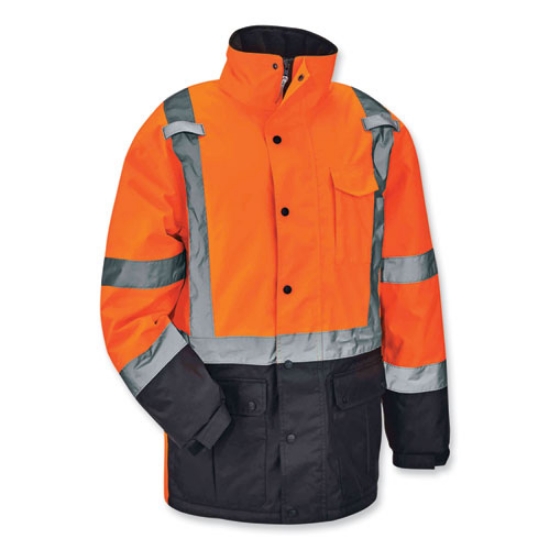 Picture of GloWear 8384 Class 3 Hi-Vis Quilted Thermal Parka, Medium, Orange, Ships in 1-3 Business Days