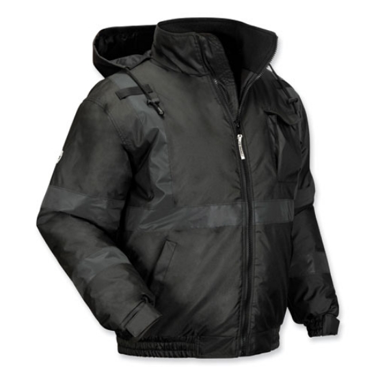 Picture of GloWear 8377EV Non-Certified Hi-Vis Quilted Bomber Jacket, Black, Small, Ships in 1-3 Business Days