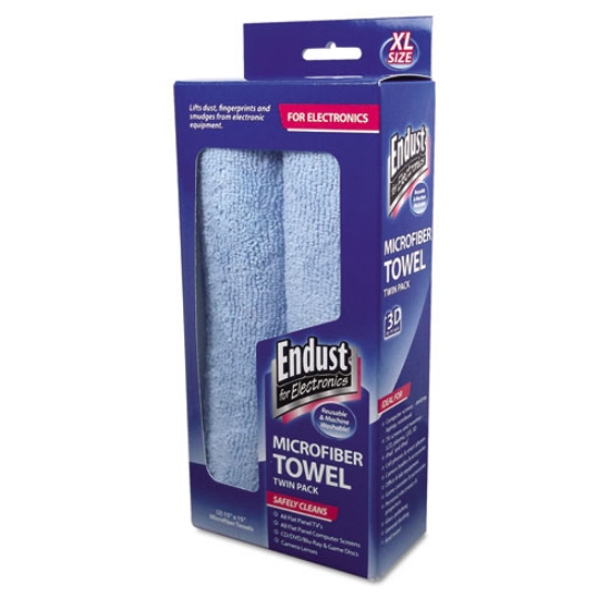 Picture of Large-Sized Microfiber Towels Two-Pack, 15 X 15, Unscented, Blue, 2/pack