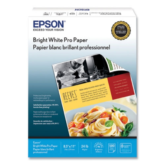 Picture of Bright White Pro Paper, 96 Bright, 24 lb Bond Weight, 8.5 x 11, White, 500/Pack