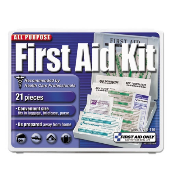 Picture of All-Purpose First Aid Kit, 21 Pieces, 4.75 X 3, Plastic Case