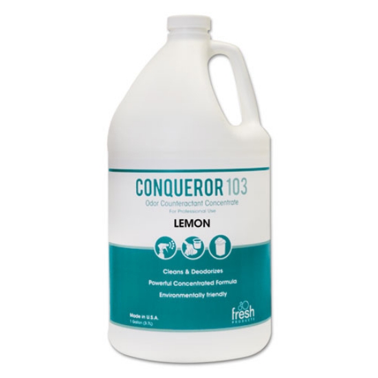 Picture of Conqueror 103 Odor Counteractant Concentrate, Lemon, 1 Gal Bottle, 4/carton