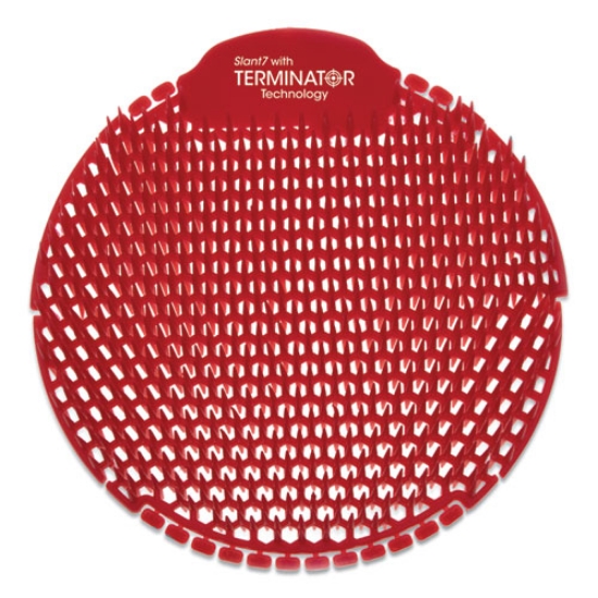 Picture of Slant7 With Terminator Urinal Screen, Evergreen Scent, Red, 30/carton