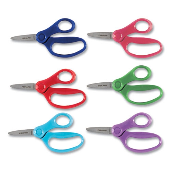 Picture of Kids Scissors, Pointed Tip, 5" Long, 1.75" Cut Length, Straight Handles, Randomly Assorted Colors