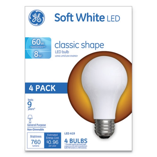 Picture of Classic Led Soft White Non-Dim A19 Light Bulb, 8 W, 4/pack