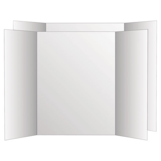 Picture of Two Cool Tri-Fold Poster Board, 36 X 48, White/white, 6/carton