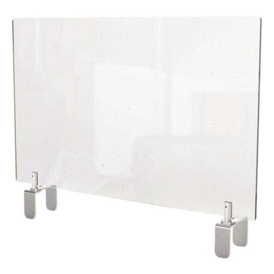 Picture of Clear Partition Extender With Attached Clamp, 42 X 3.88 X 18, Thermoplastic Sheeting