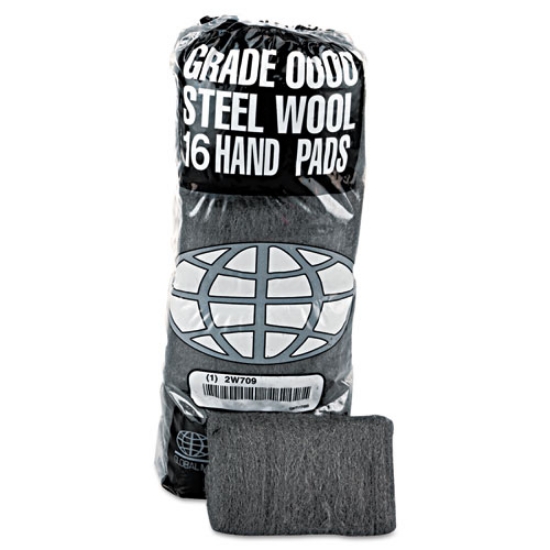 Picture of Industrial-Quality Steel Wool Hand Pad, #2 Medium Coarse, Steel Gray, 16/pack, 12 Packs/carton