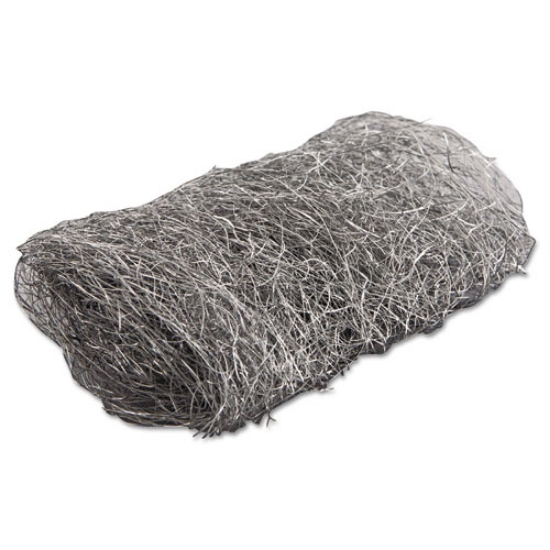 Picture of Industrial-Quality Steel Wool Hand Pads, #4 Extra Coarse, Steel Gray, 16 Pads/sleeve, 12 Sleeves/carton