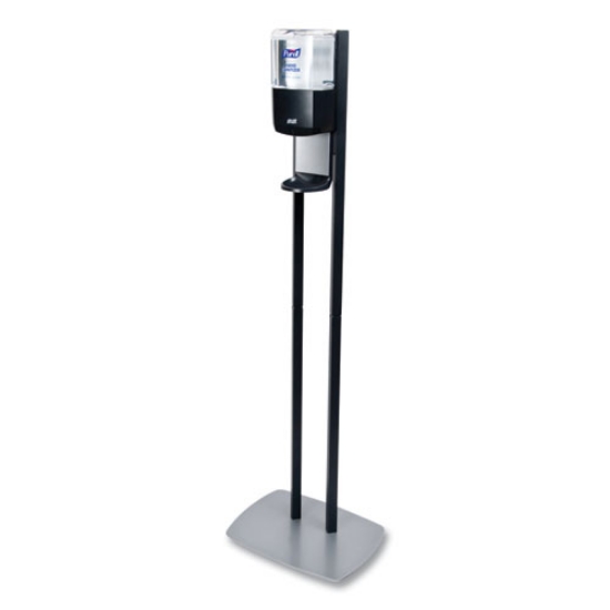 Picture of Es6 Hand Sanitizer Floor Stand With Dispenser, 1,200 Ml, 13.5 X 5 X 28.5, Graphite/silver