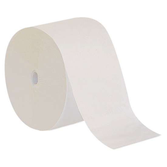 Picture of Compact Coreless 1-Ply Bath Tissue, Septic Safe, White, 3,000 Sheets/Roll, 18 Rolls/Carton