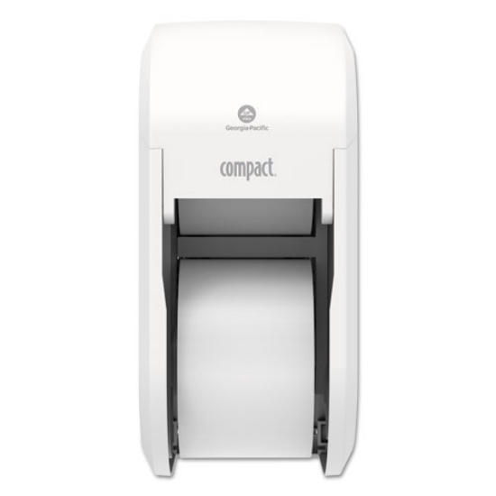 Picture of Compact Vertical 2-Roll Coreless Tissue Dispenser, 14.06 X 6.69 X 8.19, White