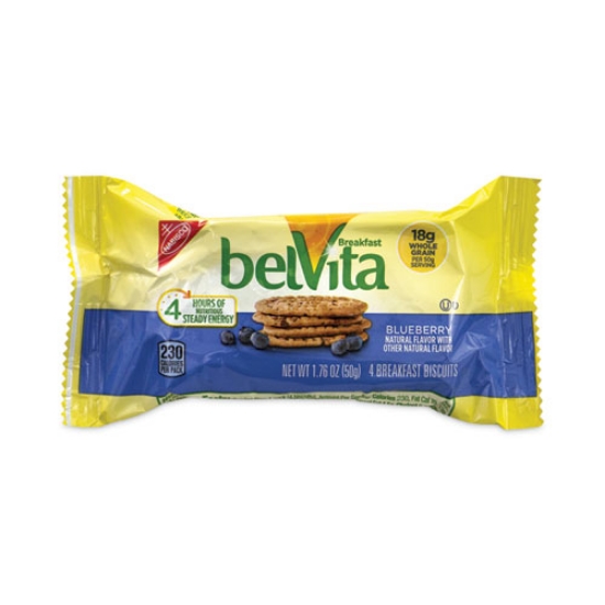 Picture of belVita Breakfast Biscuits, Blueberry, 1.76 oz Pack, 25 Packs/Carton, Ships in 1-3 Business Days