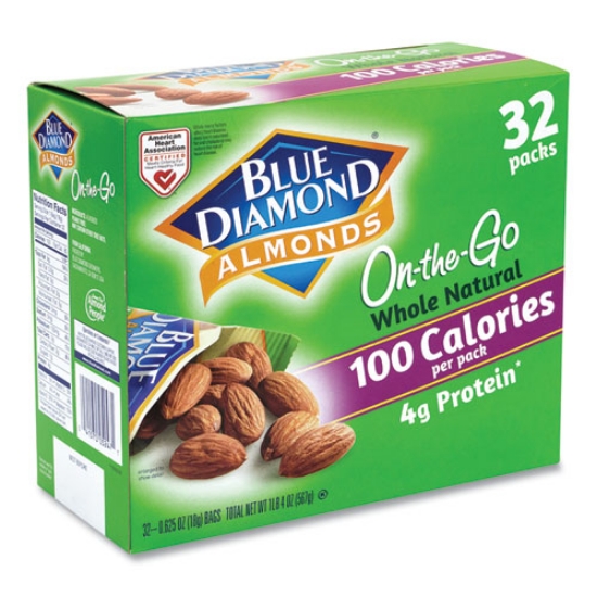 Picture of Whole Natural Almonds On-The-Go, 0.63 Oz Pouch, 32 Pouches/carton, Ships In 1-3 Business Days