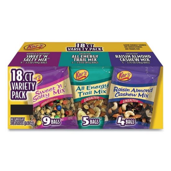 Picture of Trail Mix Variety Pack, Assorted Flavors, 18 Packets/Carton, Ships in 1-3 Business Days