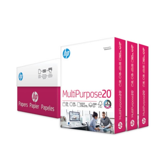 Picture of MultiPurpose20 Paper, 96 Bright, 20 lb Bond Weight, 8.5 x 11, White, 500 Sheets/Ream, 3 Reams/Carton