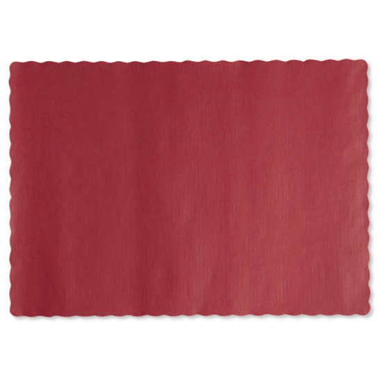Picture of Solid Color Scalloped Edge Placemats, 9.5 X 13.5, Red, 1,000/carton