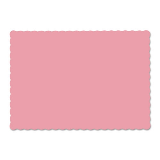 Picture of Solid Color Scalloped Edge Placemats, 9.5 X 13.5, Dusty Rose, 1000/carton