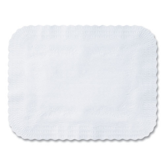 Picture of scalloped edge traymat, bond paper, 12.75 x 16.5, white, 1,000/carton