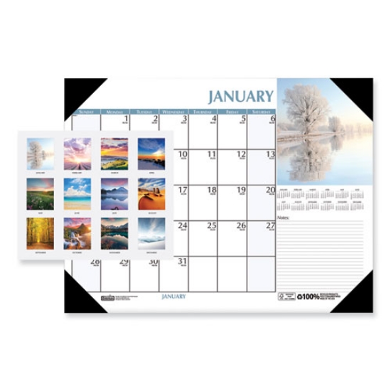 Picture of Earthscapes Scenic Desk Pad Calendar, Scenic Photos, 22 x 17, White Sheets, Black Binding/Corners,12-Month (Jan-Dec): 2024