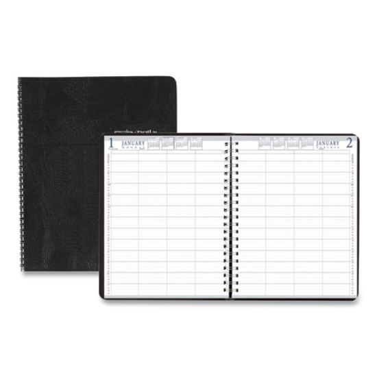 Picture of Four-Person Group Practice Daily Appointment Book, 11 x 8.5, Black Cover, 12-Month (Jan to Dec): 2024