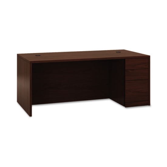 Picture of 10500 Series "l" Workstation Right Pedestal Desk With Full-Height Pedestal, 72" X 36" X 29.5", Mahogany