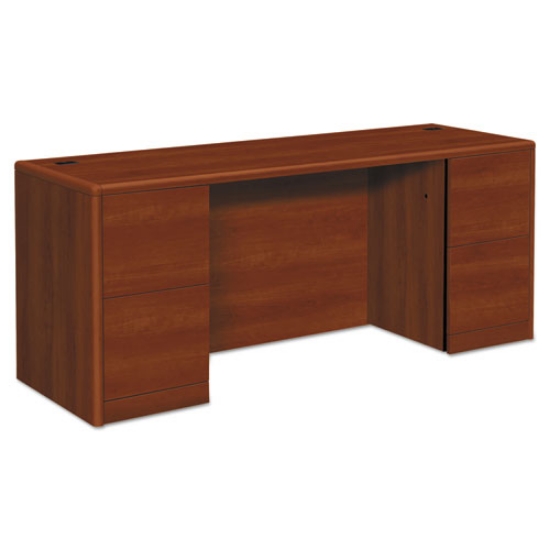 Picture of 10700 Kneespace Credenza, Full Height Pedestals, 72w X 24d X 29.5h, Cognac