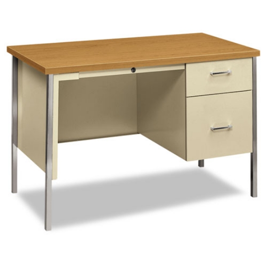 Picture of 34000 Series Right Pedestal Desk, 45.25" X 24" X 29.5", Harvest/putty