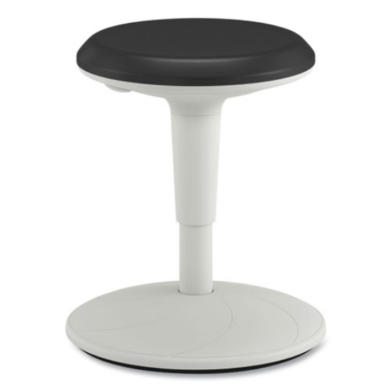 Picture of Revel Adjustable Ht Fidget Stool, Backless,Up to 250lb, 13.75" to 18.5" Seat Ht,Black Seat/White Base, Ships in 7-10 Bus Days