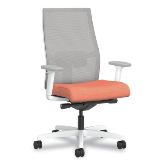 Picture of Ignition 2.0 4-Way Stretch Mid-Back Mesh Task Chair,White Lumbar Support, Passion Fruit/Fog/White,Ships in 7-10 Business Days