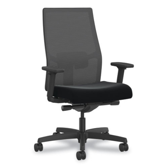 Picture of Ignition 2.0 4-Way Stretch Mid-Back Mesh Task Chair, Orange Adjustable Lumbar Support, Black, Ships in 7-10 Business Days