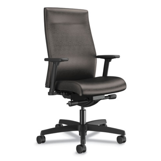 Picture of Ignition 2.0 Upholstered Mid-Back Task Chair With Lumbar, Supports 300 Lb, 17" To 22" Seat, Black Vinyl Seat/back, Black Base