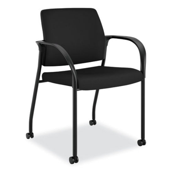 Picture of Ignition Series Guest Chair with Arms, Polyester Fabric Seat, 25" x 21.75" x 33.5", Black, Ships in 7-10 Business Days