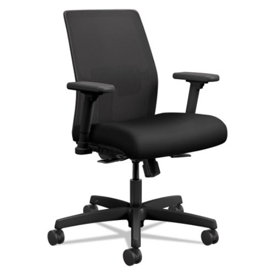 Picture of IGNITION 2.0 4-WAY STRETCH LOW-BACK MESH TASK CHAIR, SUPPORTS UP TO 300 LB, 16.75" TO 21.25" SEAT HEIGHT, BLACK