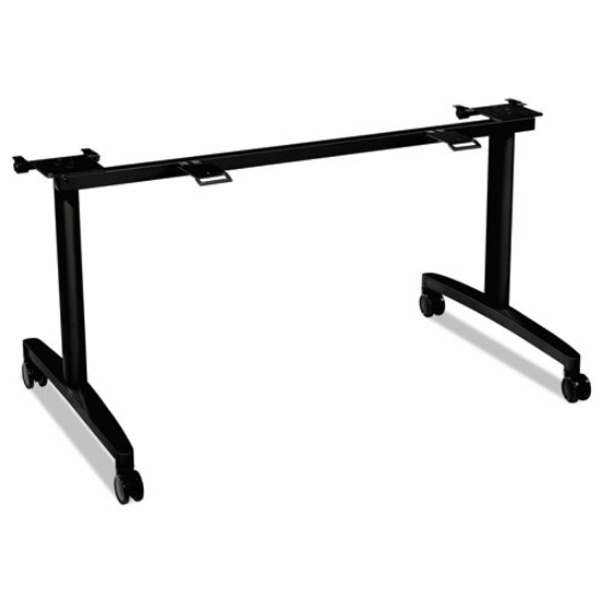 Picture of huddle flip-top base for 30" deep table tops, 51.63w x 23.5d x 28.38h, black
