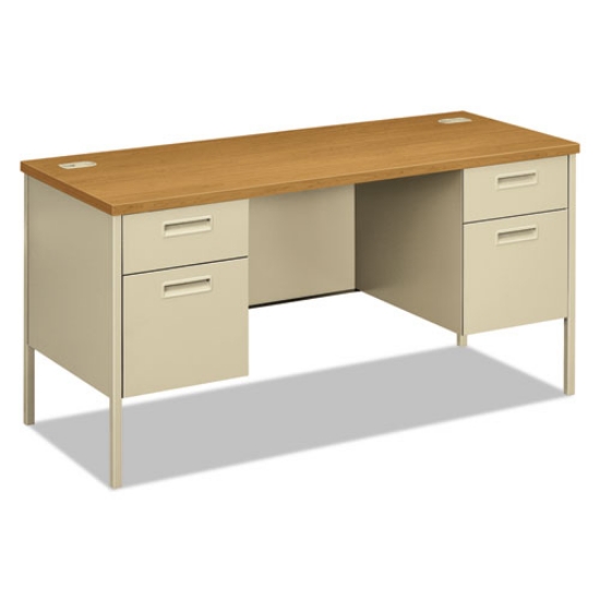 Picture of Metro Series Kneespace Credenza, 60w X 24d X 29.5h, Harvest/putty