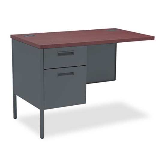 Picture of METRO CLASSIC SERIES WORKSTATION RETURN, LEFT, 42W X 24D X 29.5H, MAHOGANY/CHARCOAL
