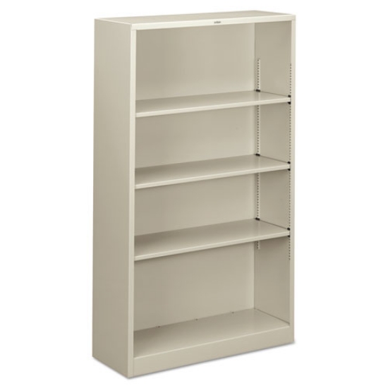 Picture of Metal Bookcase, Four-Shelf, 34.5w x 12.63d x 59h, Light Gray