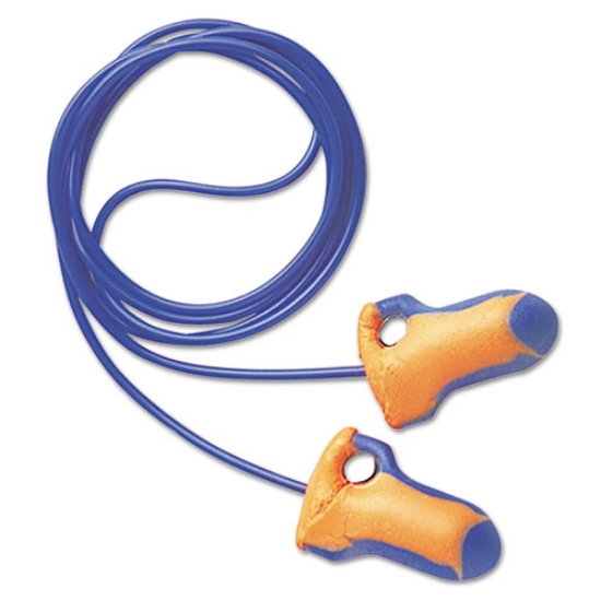 Picture of Lt-30 Laser Trak Single-Use Earplugs, Corded, 32nrr, Orange/blue, 100 Pairs