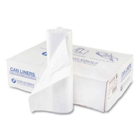 Picture of High-Density Commercial Can Liners, 60 gal, 17 mic, 43" x 48", Clear, 25 Bags/Roll, 8 Interleaved Rolls/Carton
