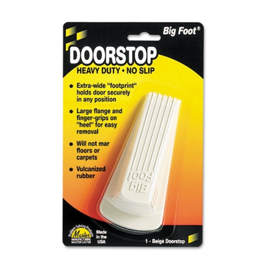 Picture of Big Foot Doorstop, No Slip Rubber Wedge, 2.25w X 4.75d X 1.25h, Beige