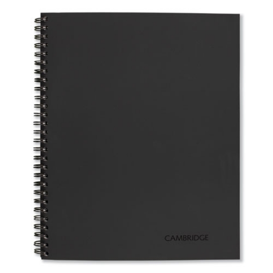 Picture of Wirebound Business Notebook, 1-Subject, Wide/Legal Rule, Black Linen Cover, (80) 9.5 x 6.63 Sheets